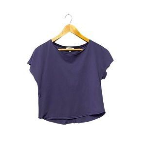 BABATON | Womens Purple Crew Neck Crop Top​​